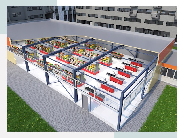 Строительство магазинов в Алексеевка от 607 руб. за м²