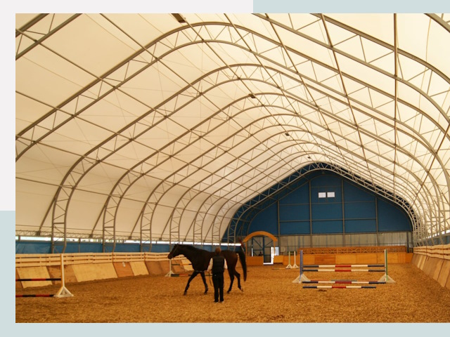 Строительство конных манежей в Алексеевке