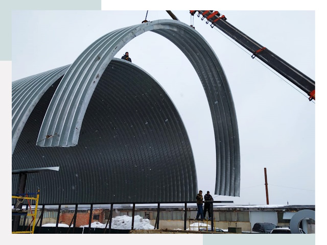 Полукруглые ангары в Алексеевке